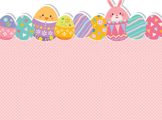 イースターエッグとうさぎのかわいいフレーム © imoan