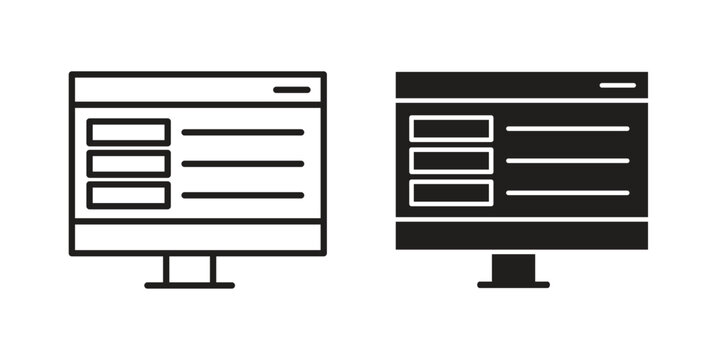Front end icon in a simple, black and white style.