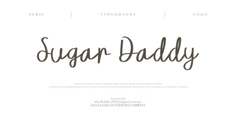 Sugar Daddy, Script premium luxury elegant alphabet letters and numbers. Elegant wedding typography classic serif font decorative vintage retro. Creative vector illustration  © Gizmo Design