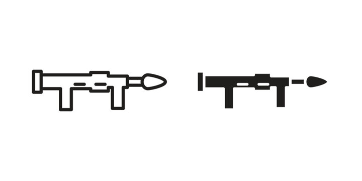 Grenade Launcher icon in a simple, black and white style.