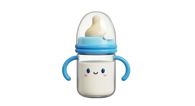 Cute Baby Bottle with Milk and Face