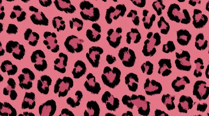 Vibrant pink and black leopard print pattern background