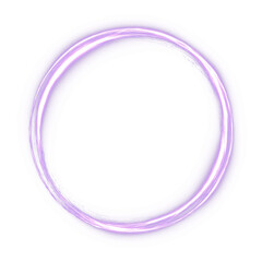 Glowing Abstract Purple Neon Circular Light Frame With Radiant Energy Streaks And Magical Luminous Motion Effects Isolated On Transparent Background PNG