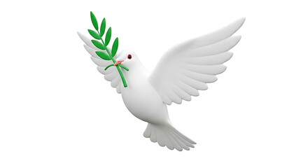 Obraz premium White Dove Holding Olive Branch