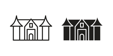 Palace icon in a simple, black and white style. © Dingdong