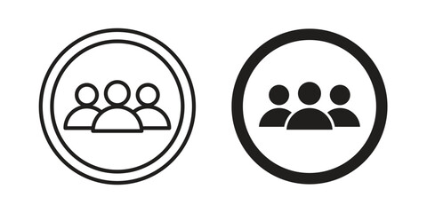 Obraz premium people icon in a simple, black and white style.