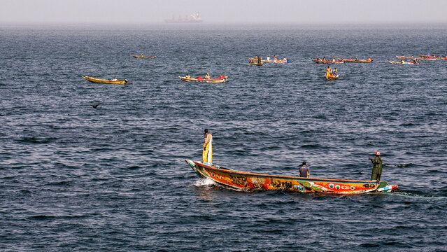 Pirogues de p&ecirc;che le long des c&ocirc;tes du S&eacute;n&eacute;gal