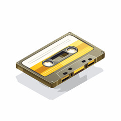 Fototapeta premium Cassette audio vintage en 3D isométrique