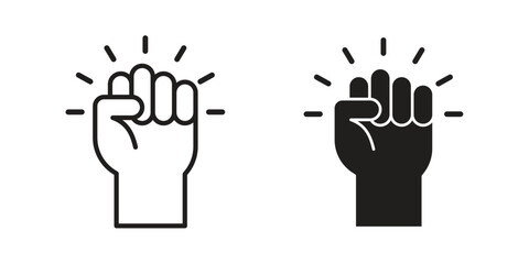 Obraz premium Rebellion icon in a simple, black and white style.