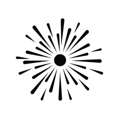 Obraz premium Firework vector icon, black and white explosion illustration Vector