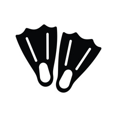 Black flippers vector icon illustration Vector © alien AZ