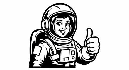 Astronaut Giving Thumbs Up Gesture.