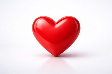 Fototapeta premium Red 3D heart isolated on light background