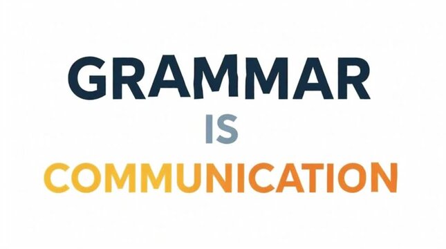&ldquo;Grammar Is Communication&rdquo; modern flat typography