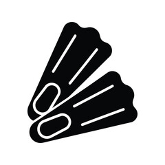Black flippers vector icon, scuba diving symbol, underwater activity illustration Vector © alien AZ