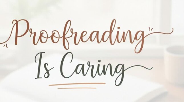 &ldquo;Proofreading Is Caring&rdquo; gentle typography