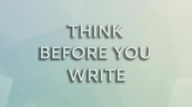 &ldquo;Think Before You Write&rdquo; calm editorial typography