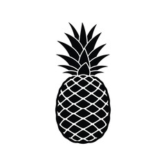 Obraz premium Black and white pineapple vector icon Vector
