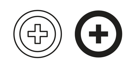 Obraz premium Add icon in a simple line art style. EPS10