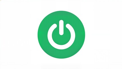 Obraz premium Green power button icon