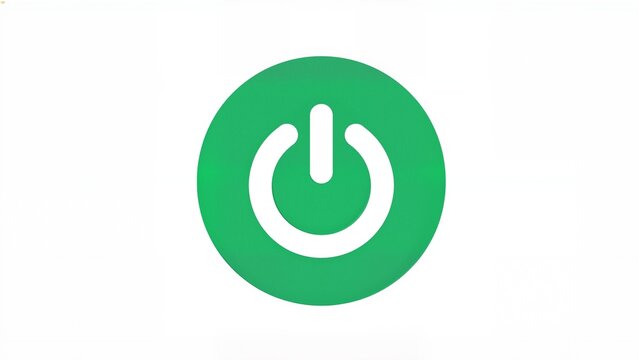 Green power button icon