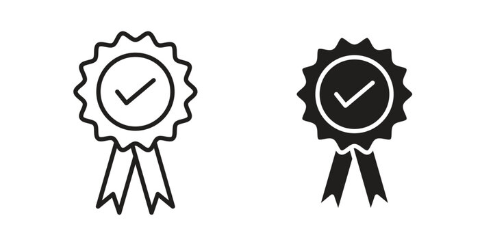 Badge icon in a simple line art style. EPS10