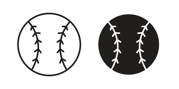 Baseball icon in a simple line art style. EPS10