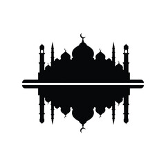 Fototapeta premium Islamic mosque vector icon silhouette design Vector
