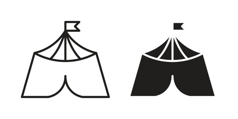 Circus tent icon in a simple line art style. EPS10 © Vhj
