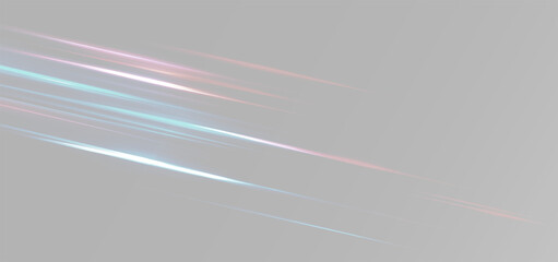 Abstract dynamic blue lines wave with glowing neon particles. Futuristic motion light effect on...