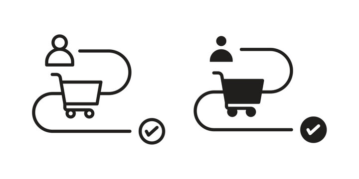Customer journey icon in a simple line art style. EPS10
