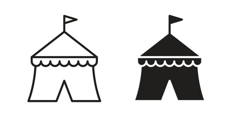 Circus tent icon outline vector set. icon vector isolated on white background. EPS 10 © Zandra