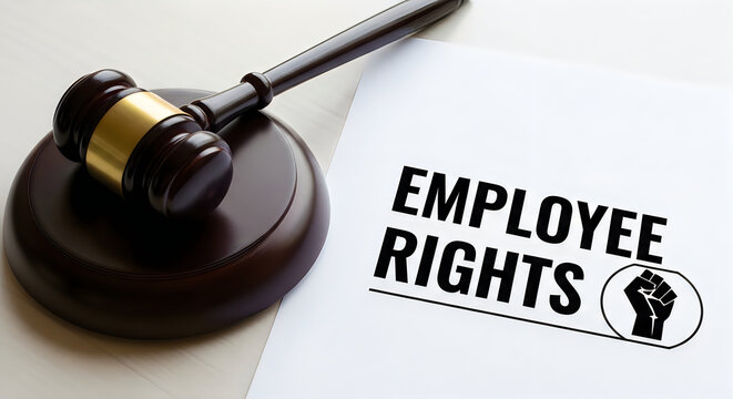 Gavel symbolizing the importance of employee rights in the workplace