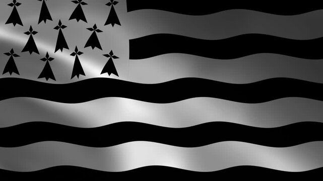 Brittany Country Flag Waving In Air Full Screen Animation