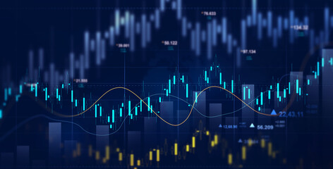 Stock market investment trading graph growth.Investment finance chart,stock market business and exchange financial growth graph.	
