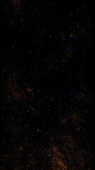 Fototapeta premium On the black background, there are evenly distributed, sandy-like yellow particles, resembling old film stock or cosmic dust, giving the picture a warm simulated texture.