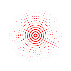 Red radar round frame PNG with sonar pulse signals and transparent background perfect for interface, navigation, and tech visuals