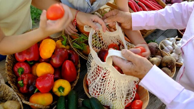 farmers market with vegetables. Selective focus. Food.