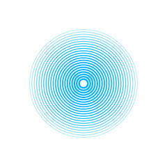 Fototapeta premium Blue radar screen element PNG with circular wave signals and transparent cutout perfect for technology, communication and interface projects