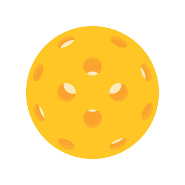 Yellow pickleball ball vector illustration for sport equipment