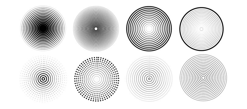 Black radar scanner PNG isolated on transparent background with concentric circles, sonar pulses and clean vector design for communication visuals