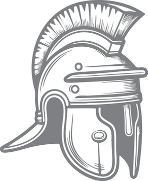 Roman Helmet Sketch Illustration