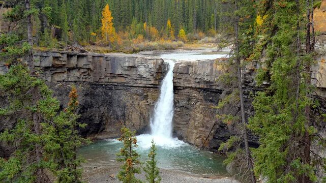 Beautiful Autumn At Crescent Falls Alberta Canada