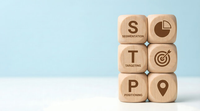 STP Marketing Strategy: Segmentation, Targeting, Positioning wooden blocks