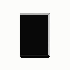 Fototapeta premium Centered Black Rectangle with Dual White Borders Set Against a Minimalist White Background in Modern Graphics (Illustrations)