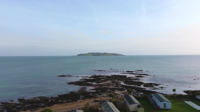 4K cinematic drone footage capturing Lambay Island County in Ireland_78