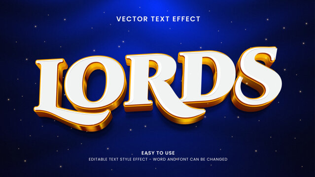 lords editable text effect 3d vector