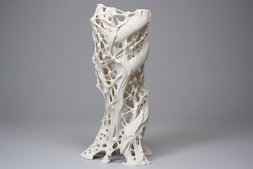 Bionic prosthetic leg displaying advanced 3d printing and an organic bone structure design