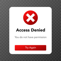 Access Denied Alert. Vector illustration.