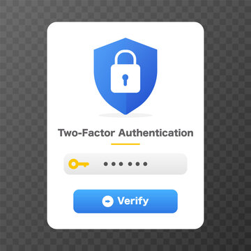 Two-Factor Authentication Screen. Vector illustration.